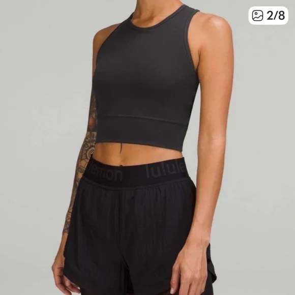 Lululemon Athletica Mesh-Back Training
Cropped Tank Top Sz 14 XL Graphite Gray - Picture 2 of 8